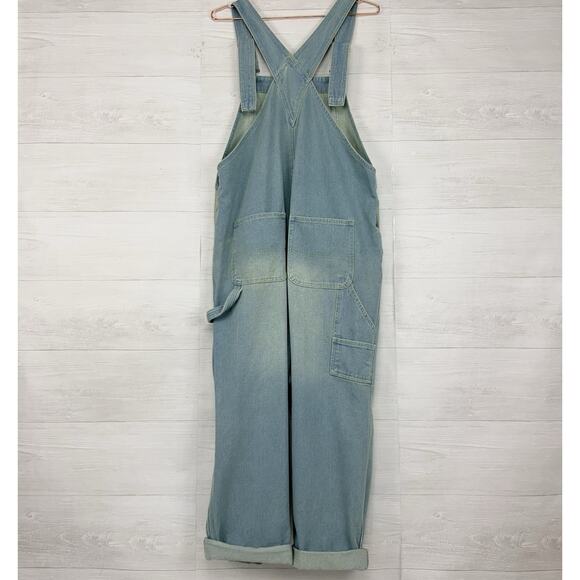 Monthorigin Loose Fit Baggy Distressed Denim Drop Crotch Overalls Size L Slouchy - Picture 6 of 14